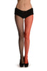 One Leg Red & One Leg Black Fishnet