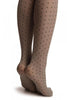 Grey With Woven Black Dots & Lace Garter