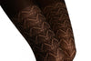 Black With Beige Woven Lace Print