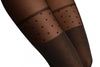 Grey Faux Stockings With Black Dotted Garter