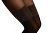 Black Faux Stockings With Silver Lurex Top