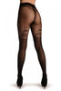 Black Faux Stockings With Roses At The Back