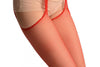 Red Fishnet With Attached Suspender Belt