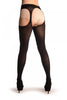 Black Opaque With Attached Suspender Belt