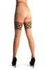 Nude With Faux Mesh Stockings & Lace Top