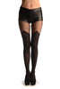 Black Opaque Faux Stockings With Transparent Polka Dot