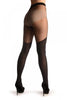 Black Opaque Faux Stockings With Transparent Polka Dot