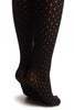 Black Opaque Faux Stockings With Transparent Polka Dot