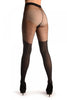 Black Opaque Faux Stockings With Transparent Polka Dot