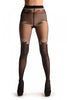 Black Opaque Faux Stockings & Top With Lace Trim