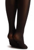 Black Opaque Faux Stockings & Top With Lace Trim