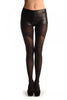 Black With Woven Geometrical Faux Stockings