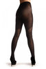 Black With Woven Geometrical Faux Stockings