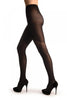 Black With Woven Geometrical Faux Stockings