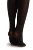 Black With Woven Geometrical Faux Stockings