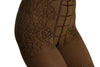 Beige With Strong Floral Corset Shaping Tummy In Tights