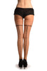 Beige With Large Woven Mesh & Seam Faux Stockings