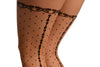 Beige With Large Woven Mesh & Seam Faux Stockings