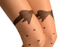 Nude With Black Woven Polka Dots & Bow