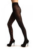 Ole Leg Black & One Leg With Woven Red Hearts