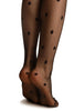 Black With Polka Dots & Lace Garter Faux Stockigns