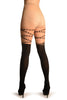 Black Faux Stockings With Lock & Key Wrapping Chain