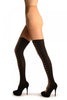 Black With Faux Lace Up Stockings