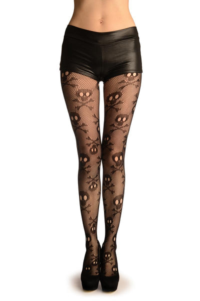 Black Fishnet With Crossbones (Halloween)