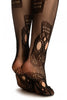 Black Fishnet With Mexican Skulls (Halloween)