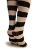 White & Black Stripes And Smiling Bunnies Faux Stocking