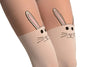 White Opaque Bunnies Faux Over The Knees