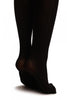 Black With Woven Rhombi Stripes Tights