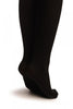 Grey Cotton With Black Ribbed Faux Over The Knee (Winter) Tights