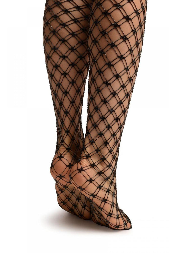 LissKiss Medium Mesh With Round Holes Fishnet - Black Fishnet Spotty Opaque  Pantyhose (Tights) at  Women's Clothing store