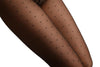 Black Micro Mesh With Silver Lurex Polka Dot Tights