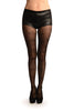 Black Gingham Mesh With Woven Stars Tights
