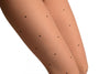 Nude With Small Black Woven Polka Dot Tights