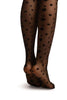 Black With Various Sizes Polka Dots Tights