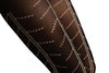 Black With White Woven Tires Inprint Pattern Tights