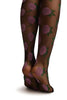 Black With Pink Flowers Tights
