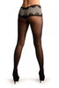 Black With Wide Silicon Lace Panty Top Tights