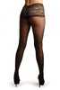 Black With Wide Silicon Floral Lace Panty Top Tights