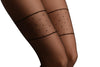 Black With Black Seam, Polka Dot and Leaves Panty Tights